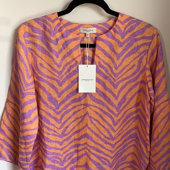 *NWT Lafayette 148 Hawley Linen Blouse - Picture 6 of 10